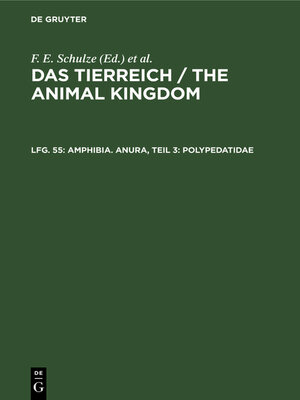 cover image of Amphibia. Anura, Teil 3